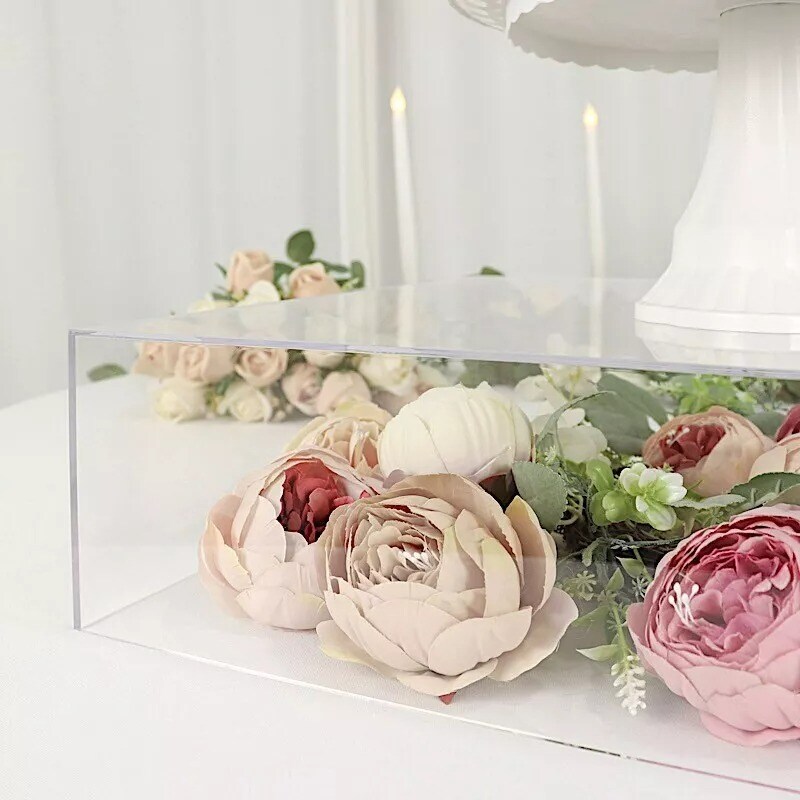 18&#x22; x 18&#x22; CLEAR Acrylic Display Box CAKE STAND Pedestal Riser