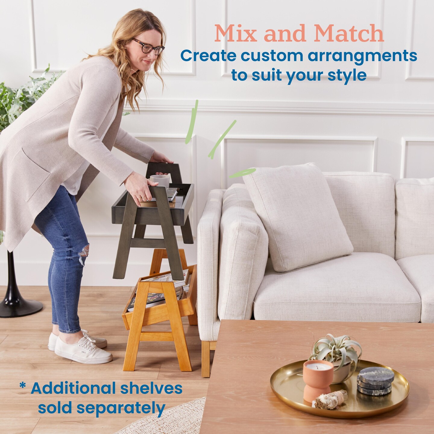 Adjustable Stacking Shelf with Full Edge