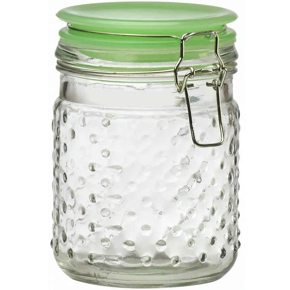 Amici Home Emma Jade Hobnail Collection Glass Jar, 24 and 36 Oz, Set of 2