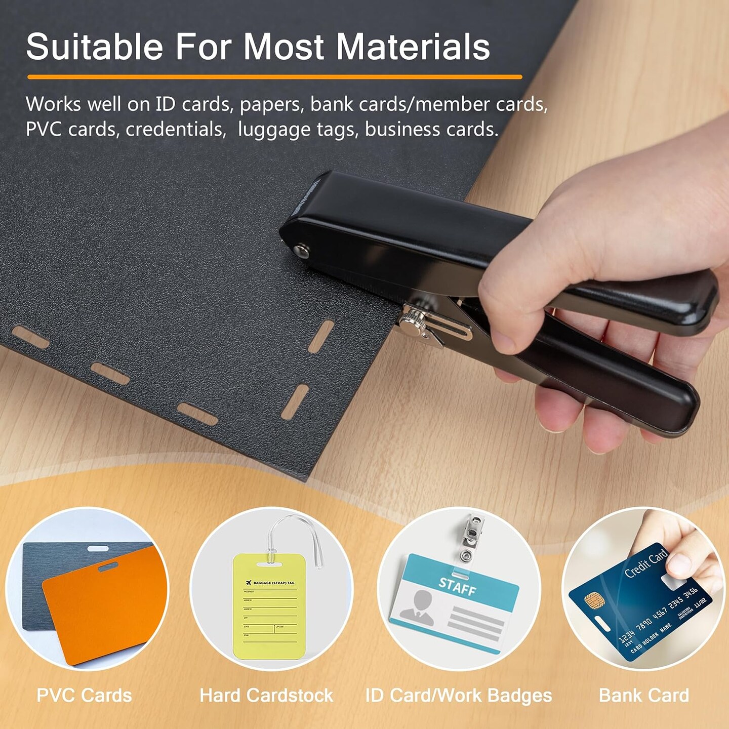 Slot Puncher, Badge Hole Punch for Id Card, PVC Slot and Paper, Heavy-Duty Hole Punch for Pro Use