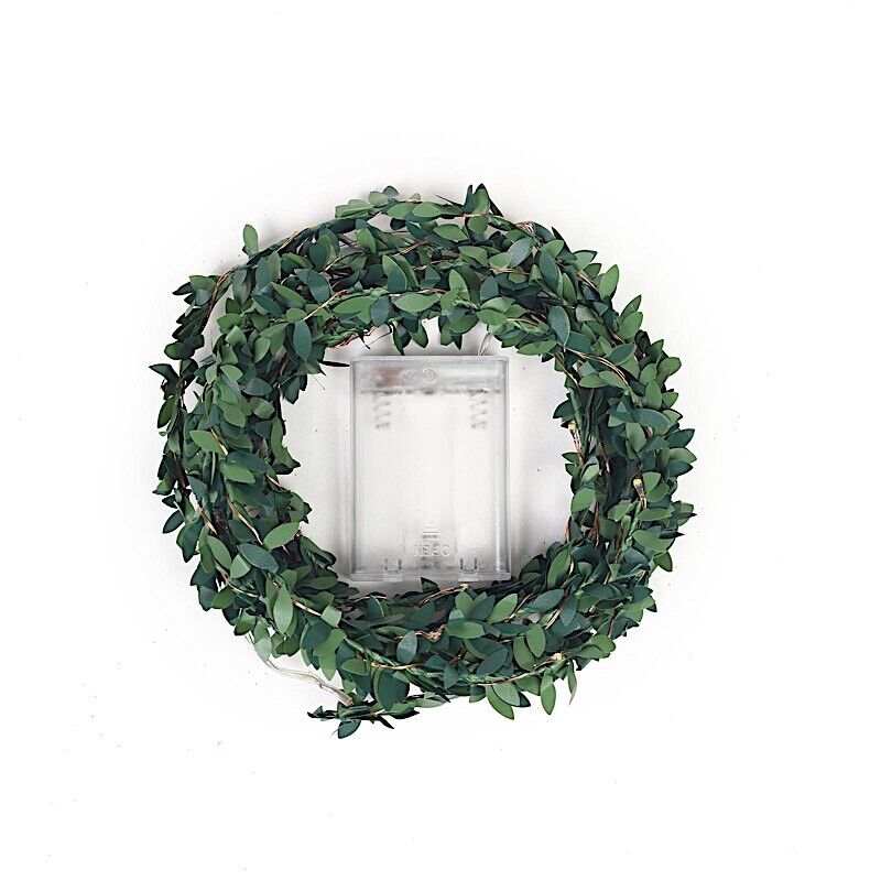 10 ft 30 LED Green Leaves Fairy Lights Battery Operated Garland Centerpieces