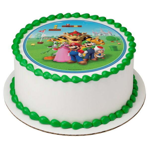 Nintendo Super Mario&#x2122; Edible Cake Topper Image - 7.5&#x22; Round