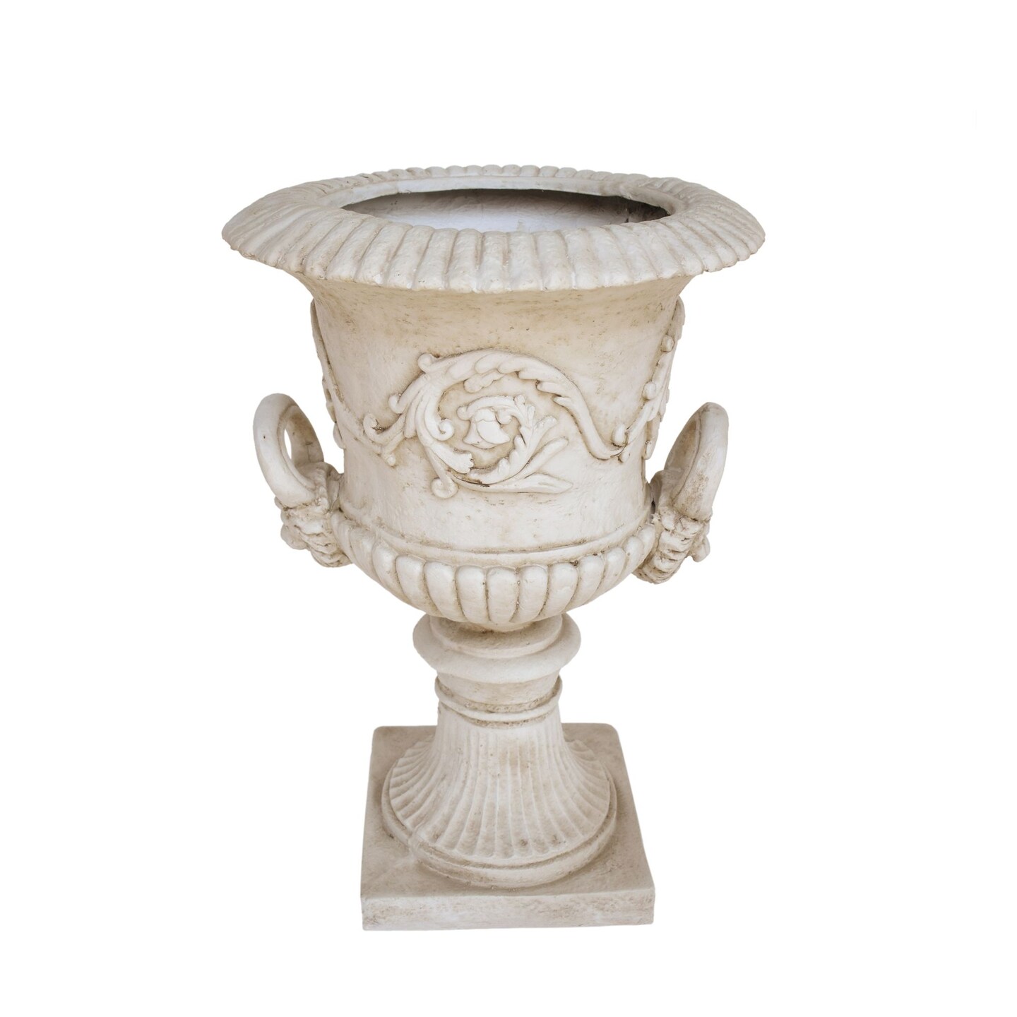 Contemporary Home Living 28.25&#x22; Antique White Multi Purpose Outdoor Urn Planter