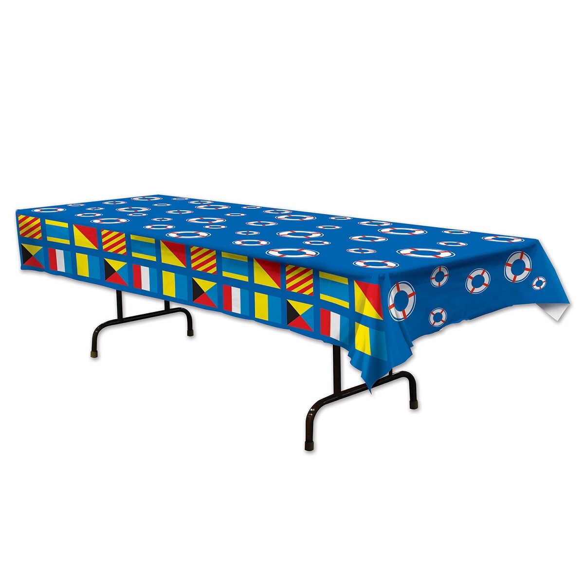 Party Central Pack of 12 Blue Nautical Flags Rectangular Table Covers 54&#x22; x 108&#x22;