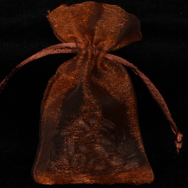 The Ribbon People Club Pack of 36 Brown Solid Organza Gift Bags 3" x 4"