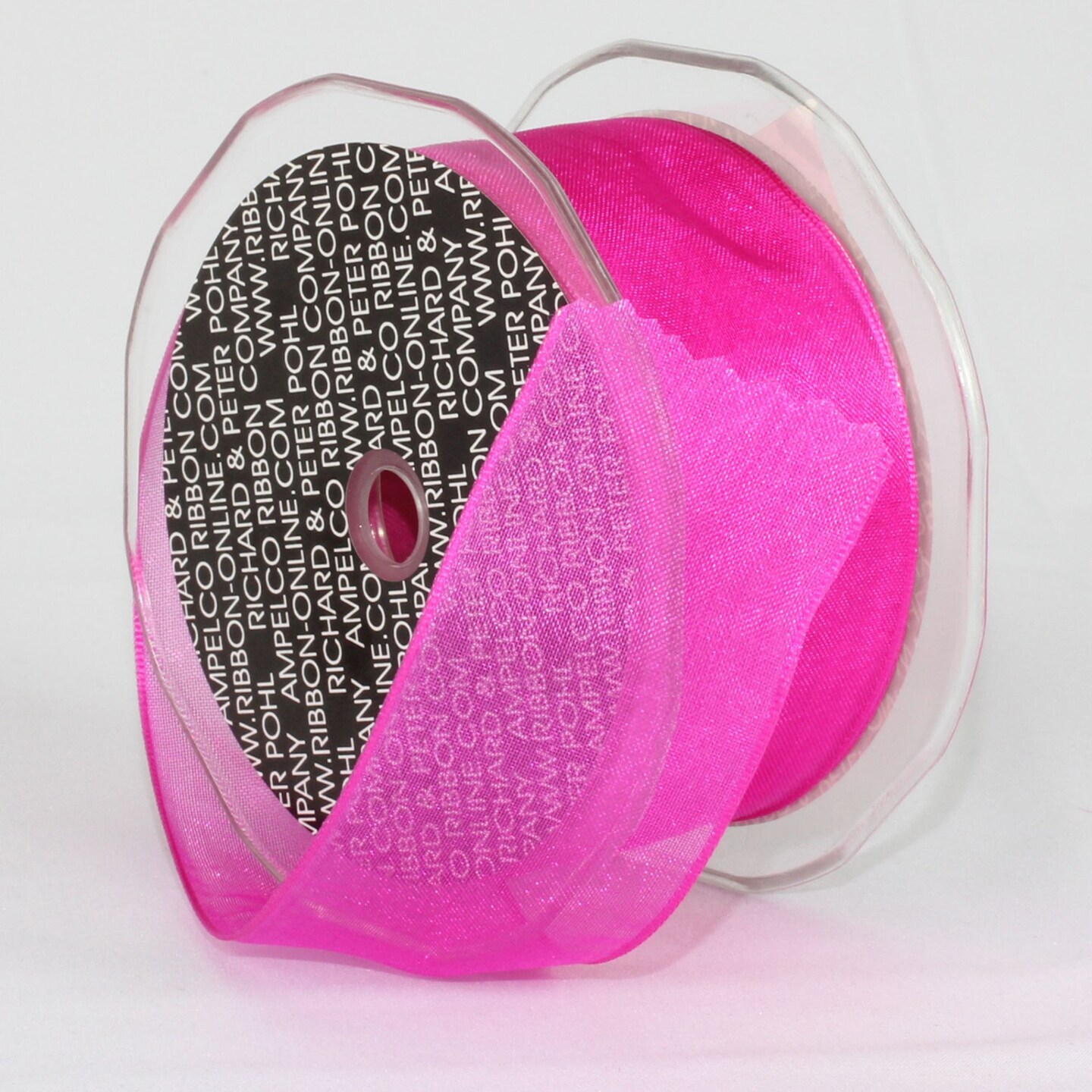 The Ribbon People Pink Fuchsia Wire Edge Crystal Craft Ribbon 1.5&#x22; X 27 Yards
