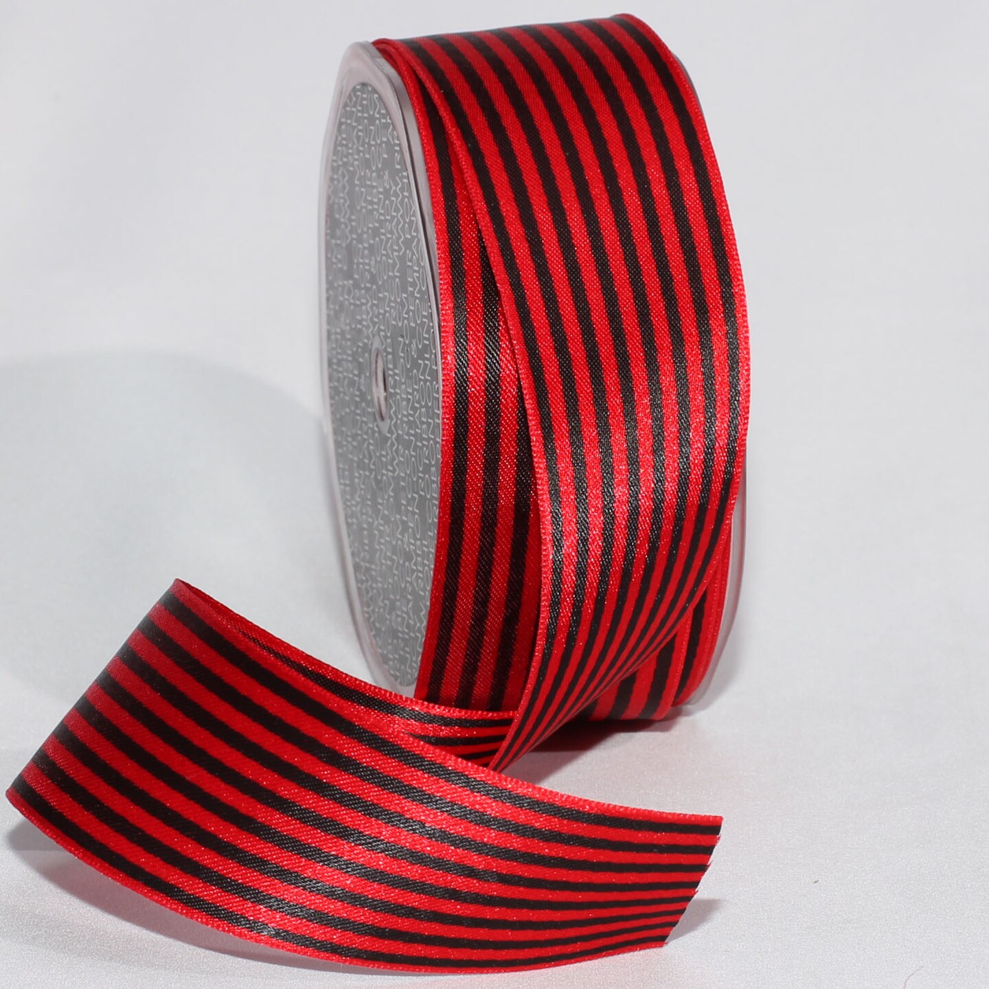The Ribbon People Red and Black Striped Satin Craft Ribbon 1.5" x 108 Yards