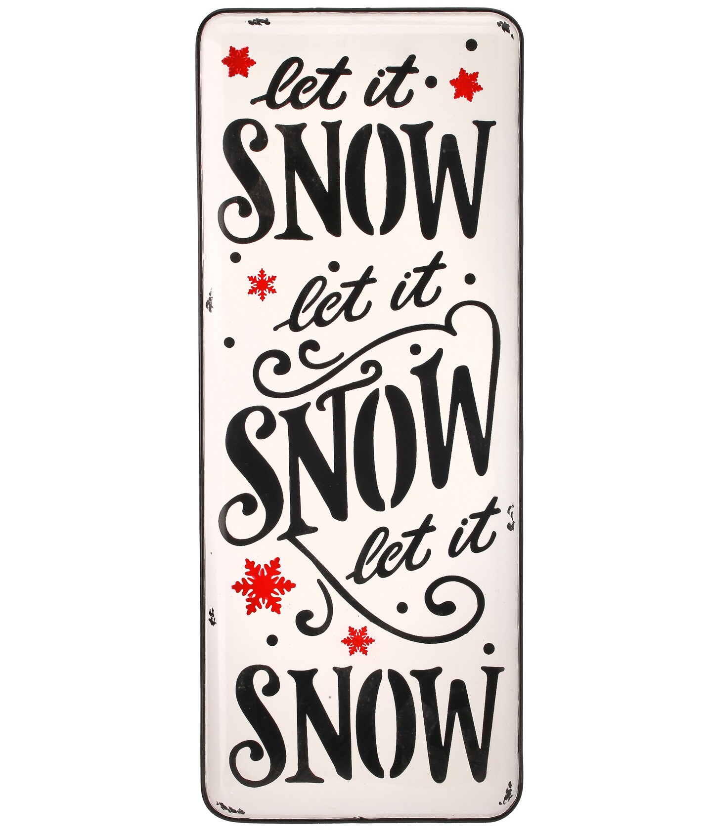 Contemporary Home Living 24" Metal Enamel "Let It Snow" Christmas Sign