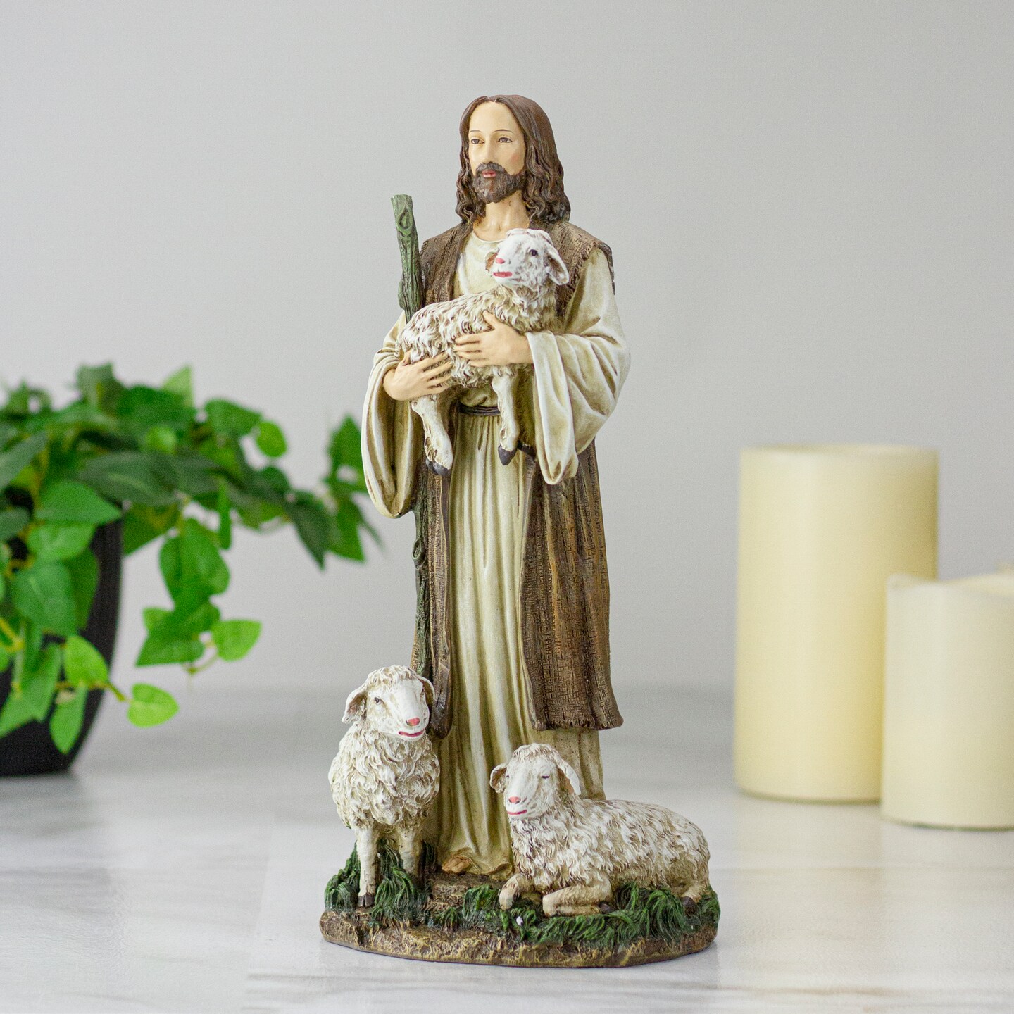 Roman Joseph&#x27;s Studio Collection Good Shepherd &#x26; Sheep Figurine - 12&#x22;
