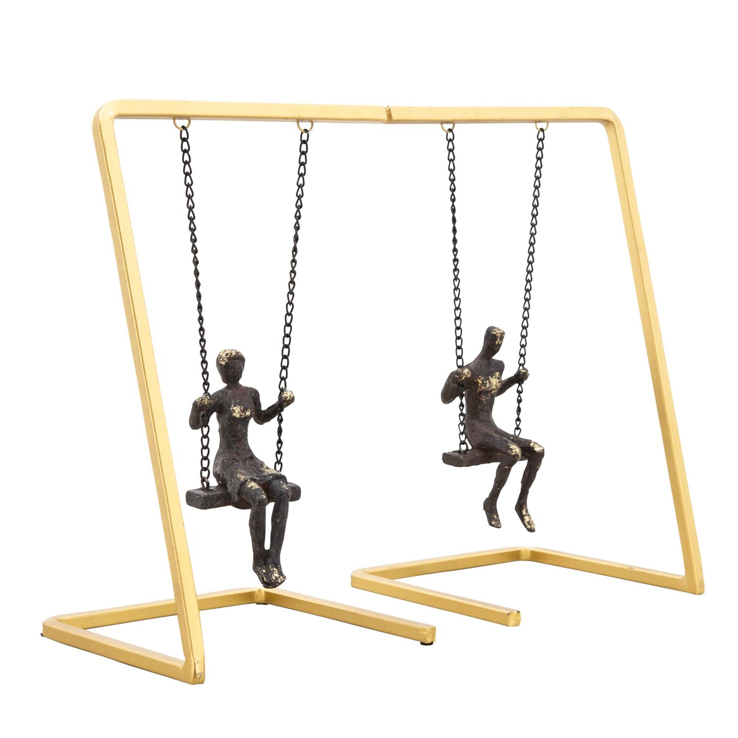 Kingston Living Swinging People Bookends -10" - Gold and Bronze - Set of 2