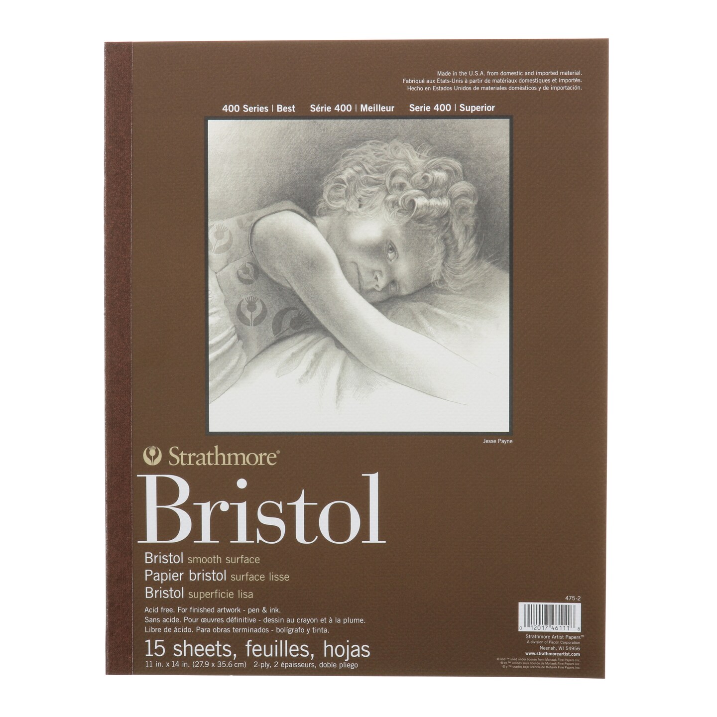 Strathmore - Bristol Paper Pad - Series 400 - Smooth - 11&#x22; x 14&#x22; - 15 Shts./Pad