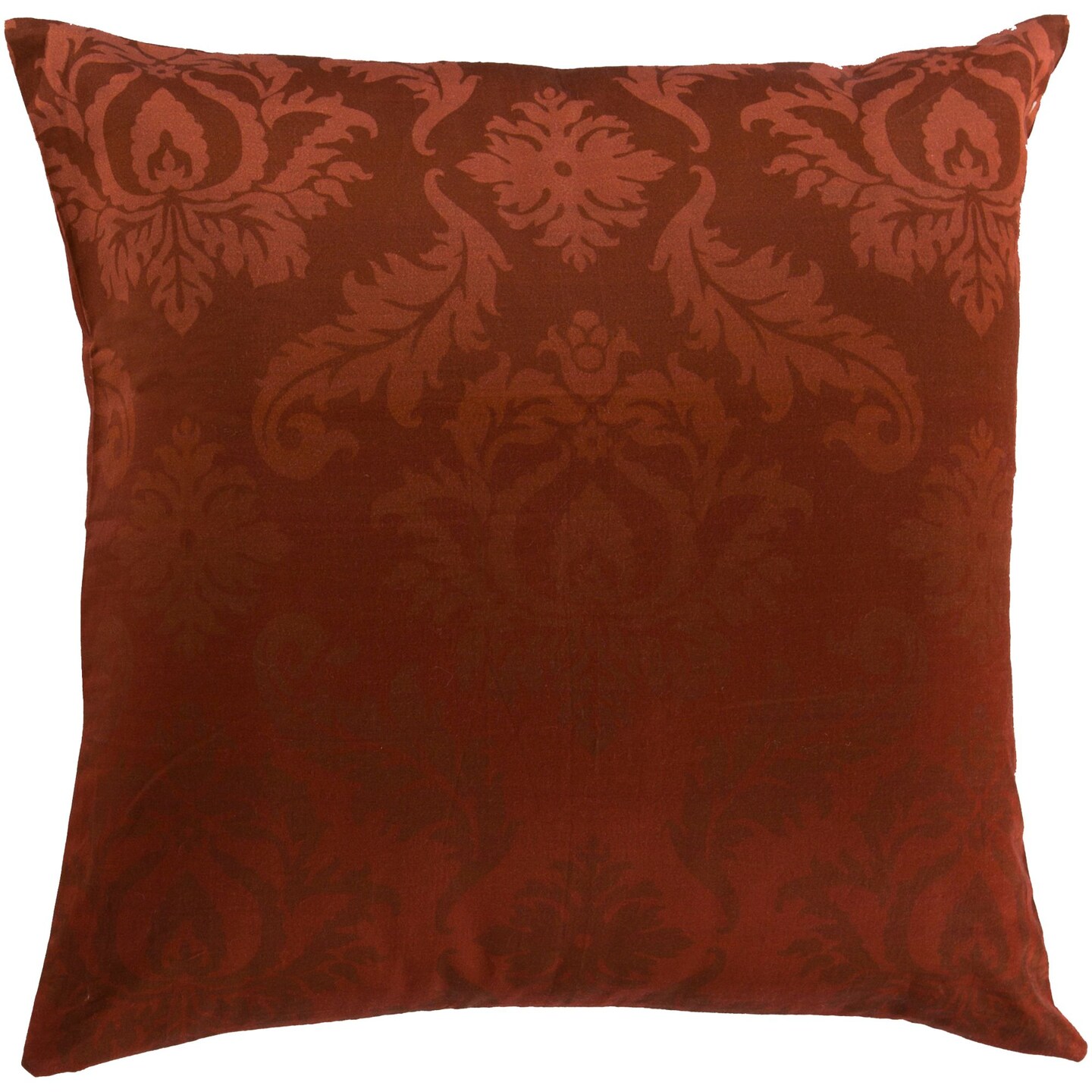 Tiwari Home 18&#x22; Camel Brown Damask Square Throw Pillow Cover