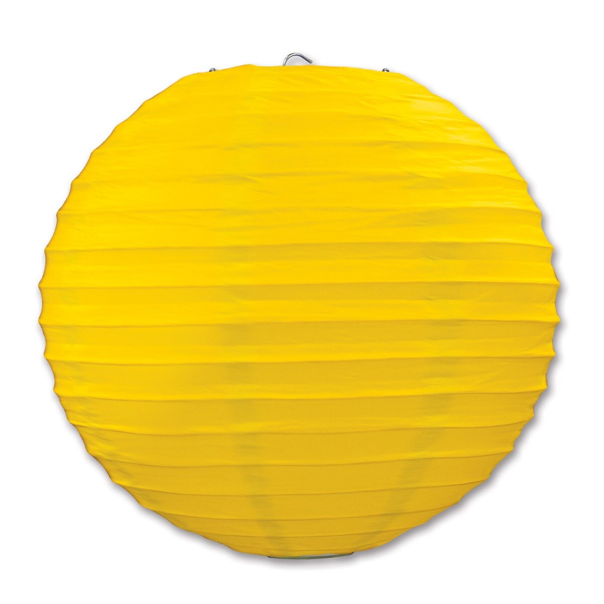 Beistle Club Pack of 18 Round Festive Yellow Hanging Paper Lanterns 9.5&#x22;