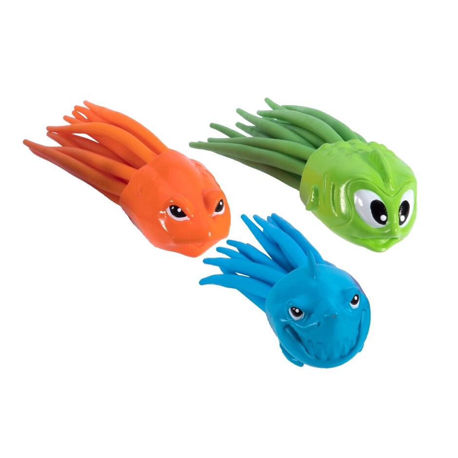SwimWays Pack of 3 Multi-Color Original Squidivers Children&#x22;s Pool Toys 7&#x22;