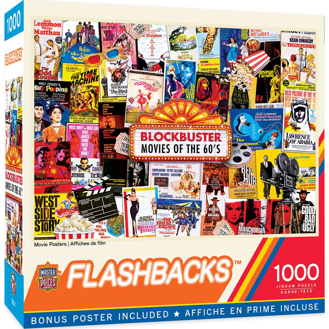 Masterpieces   1000 Piece Jigsaw Puzzle - Movie Posters - 19.25&#x22;x26.75&#x22;