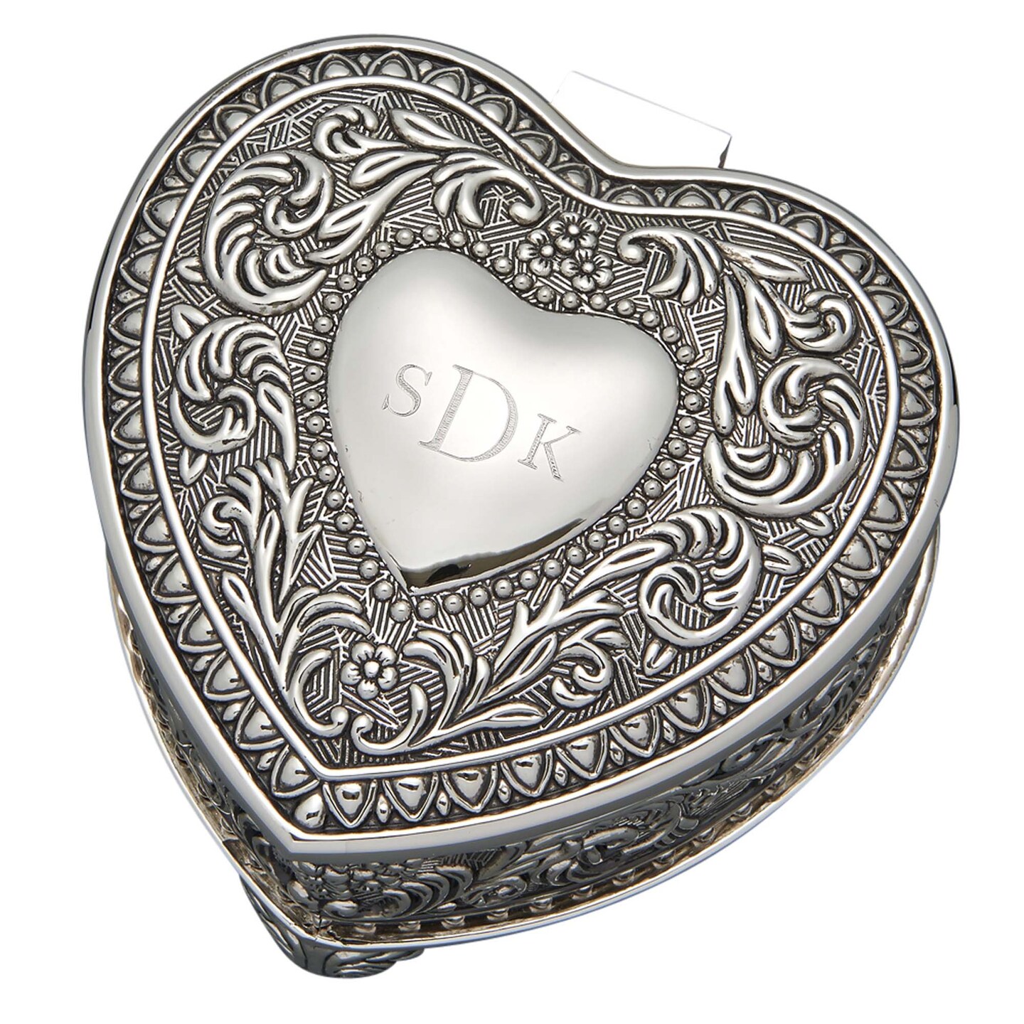 Contemporary Home Living 3.75&#x22; x 4&#x22; Genoa Heart-Shaped Jewelry Box