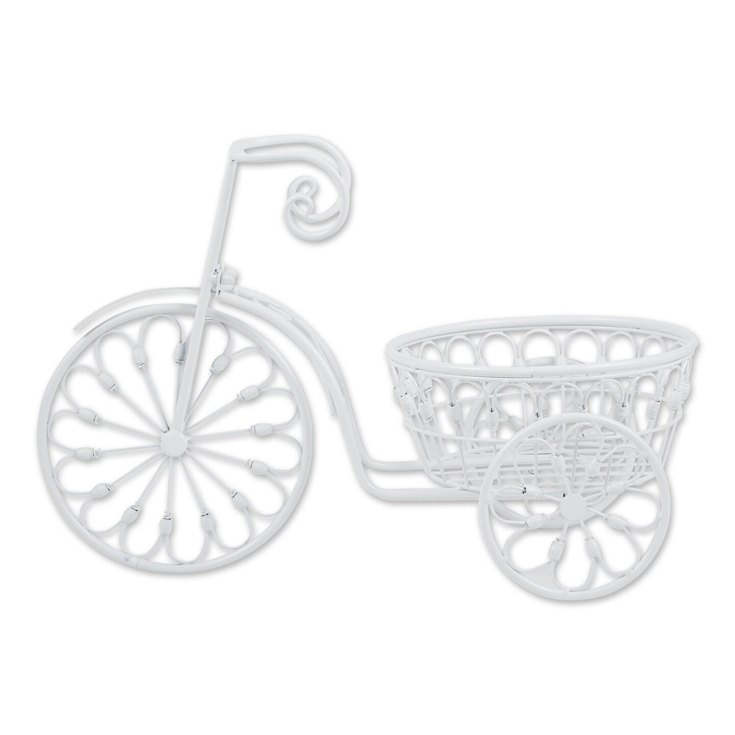 Summerfield Terrace Home Decorative White Metal Tricycle Planter