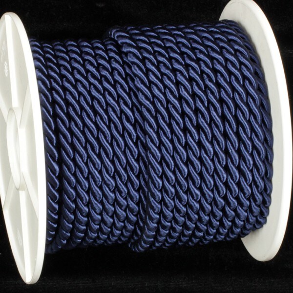 The Ribbon People Navy Blue Braided Cording Wired Craft Ribbon 0.25&#x22; x 27 Yards