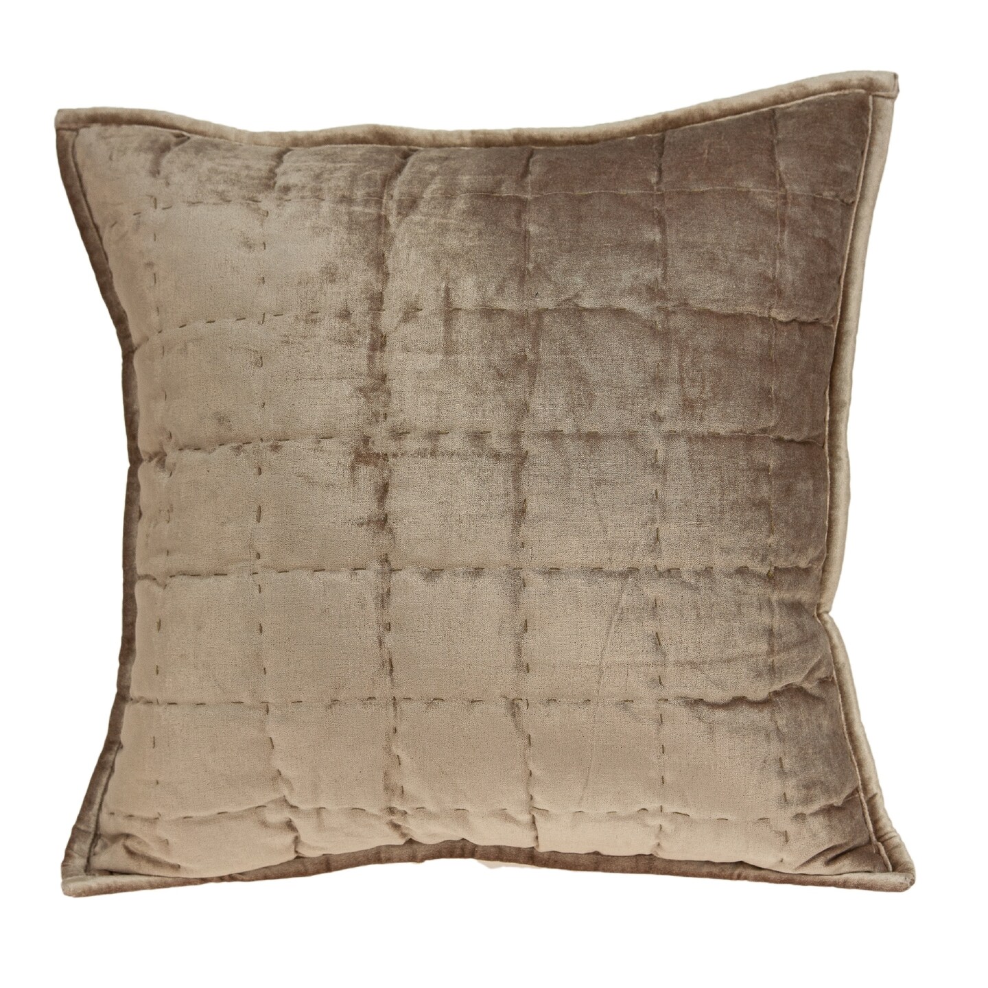 Nassau Collection 20&#x201D; Beige Handloom Quilted Throw Pillow