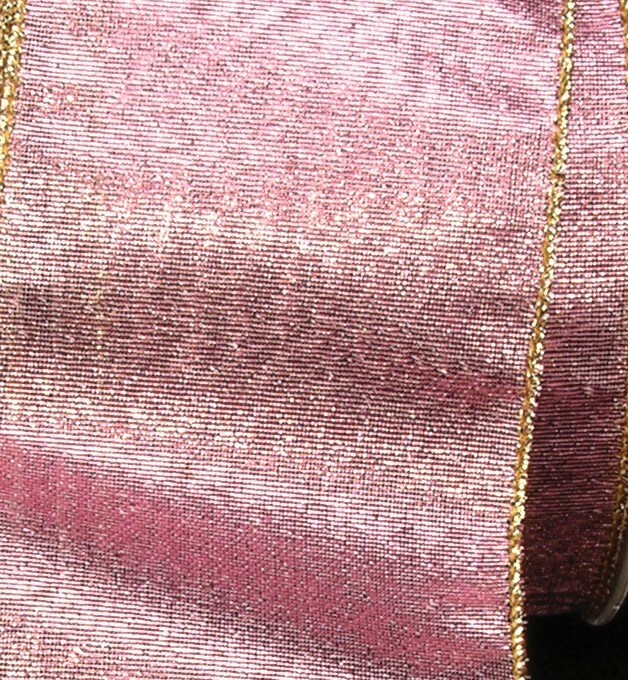 The Ribbon People Pink and Gold Solid Wired Craft Ribbon 2" x 40 Yards