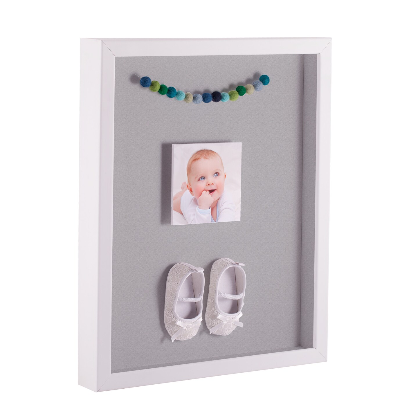 ArtToFrames 22x28 Inch Shadow Box Picture Frame, with a Satin White 1.00" Wide Shadowbox frame and Super White Mat Backing (4655)