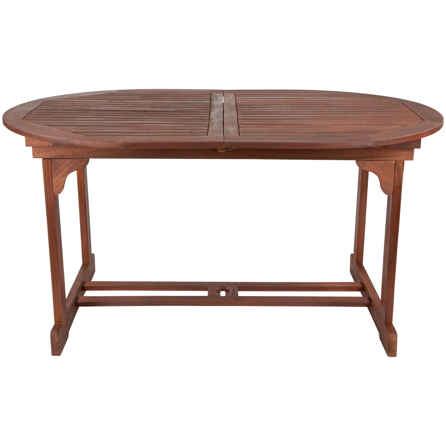 Northlight Oval Outdoor Expanding Acacia Wood Folding Patio Dining Table