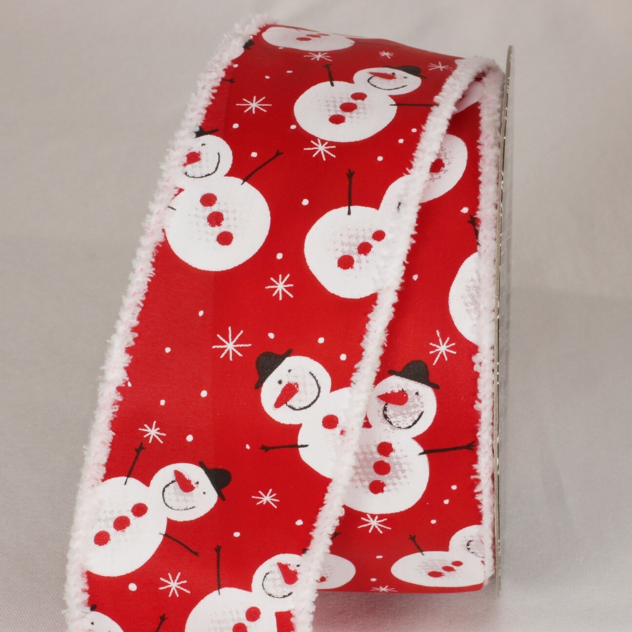 The Ribbon People Red Snowmen Wired Decorative Ribbon 2.5 inch by 20 yards