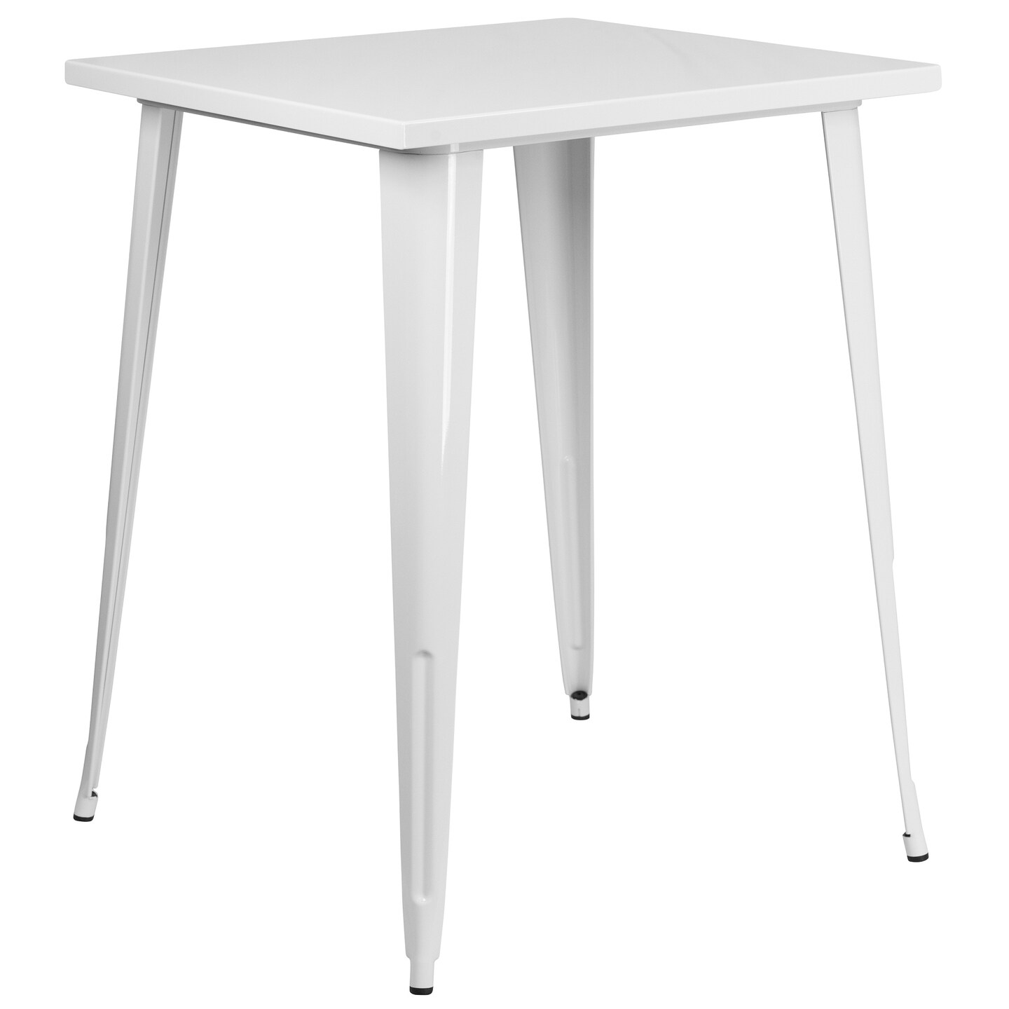 Flash Furniture 40.75&#x22; White Square Outdoor Patio Bar Height Table