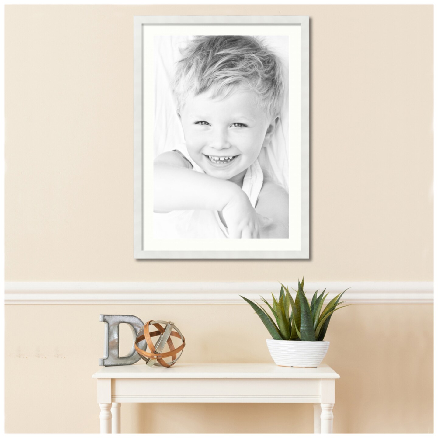 ArtToFrames 24x34&#x22; Matted Picture Frame with 20x30&#x22; Single Mat Photo Opening Framed in 1.25&#x22; White and 2&#x22; Mat (FWM-3966-24x34)