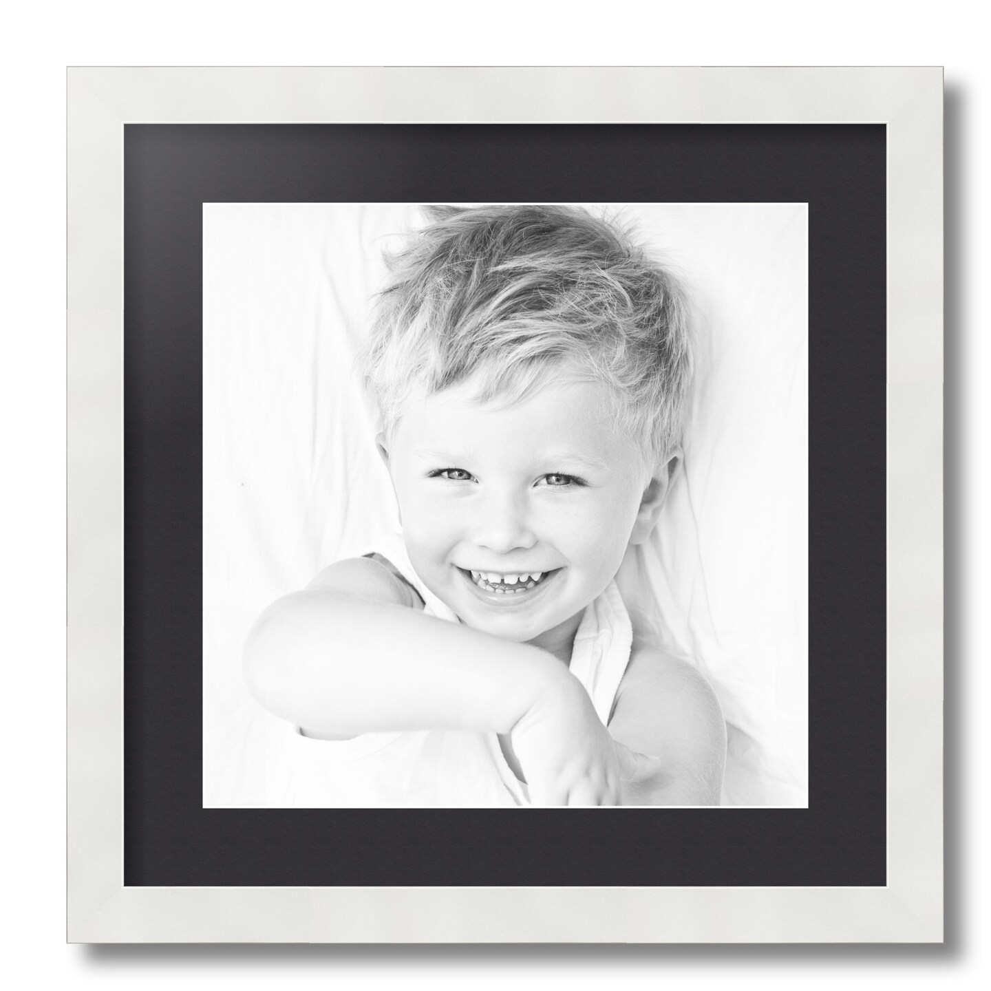 ArtToFrames 17x17" Matted Picture Frame with 13x13" Single Mat Photo Opening Framed in 1.25" White and 2" Mat (FWM-3966-17x17)