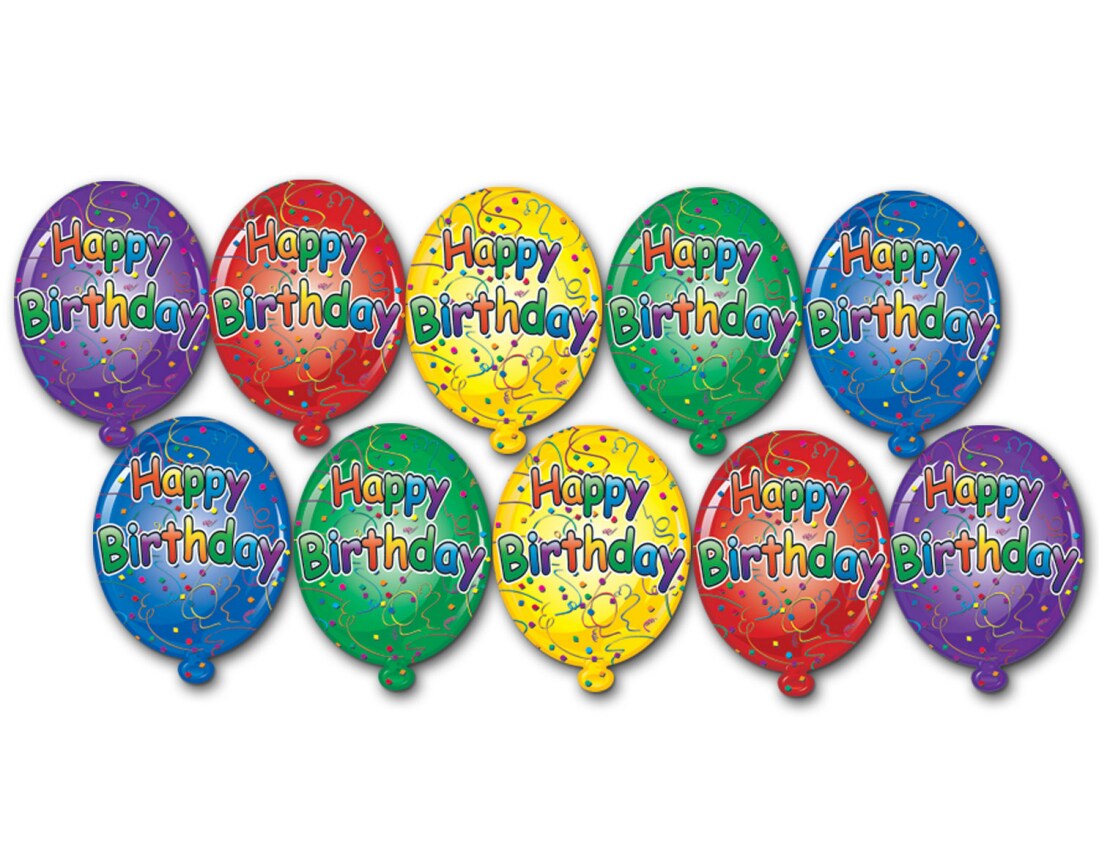 Party Central Club Pack of 240 Yellow and Green "Happy Birthday" Balloon Cutout Party Decors 4.5"