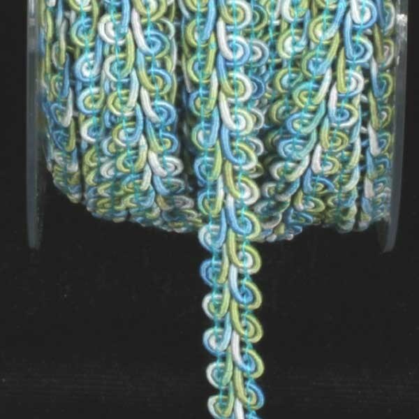 The Ribbon People Blue and Green Looped Braid Craft Ribbon .625&#x22; x 88 Yards