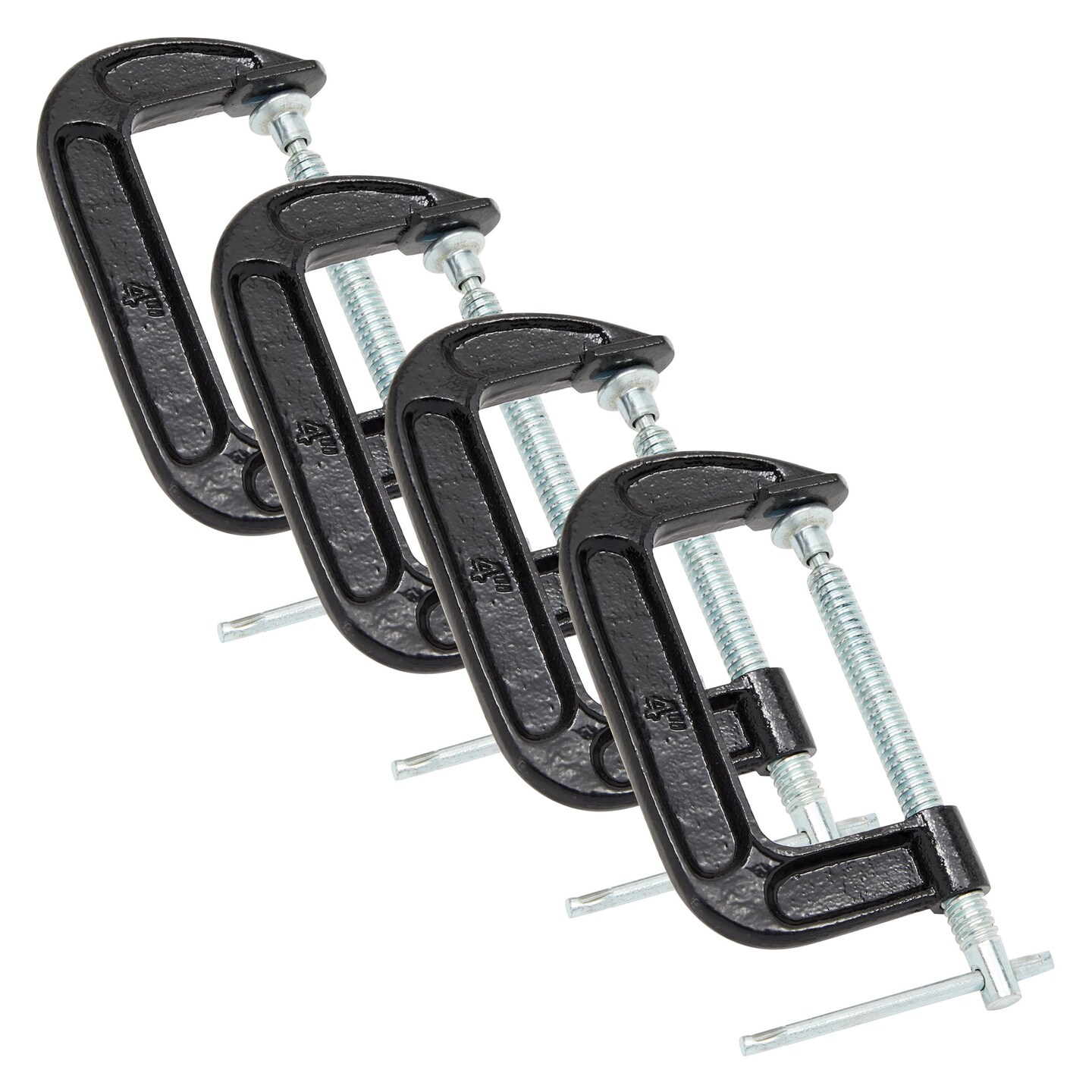 4 Pack Heavy Duty C Clamps with 4 Inch Jaw Opening for Woodworking, Welding, Automotive, Carpentry Building