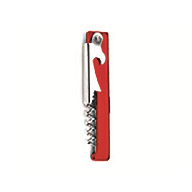 GC Home & Garden Red Color Waiter Style Plastic Stainless Steel Can and Wine Opener Pocket Corkscrew