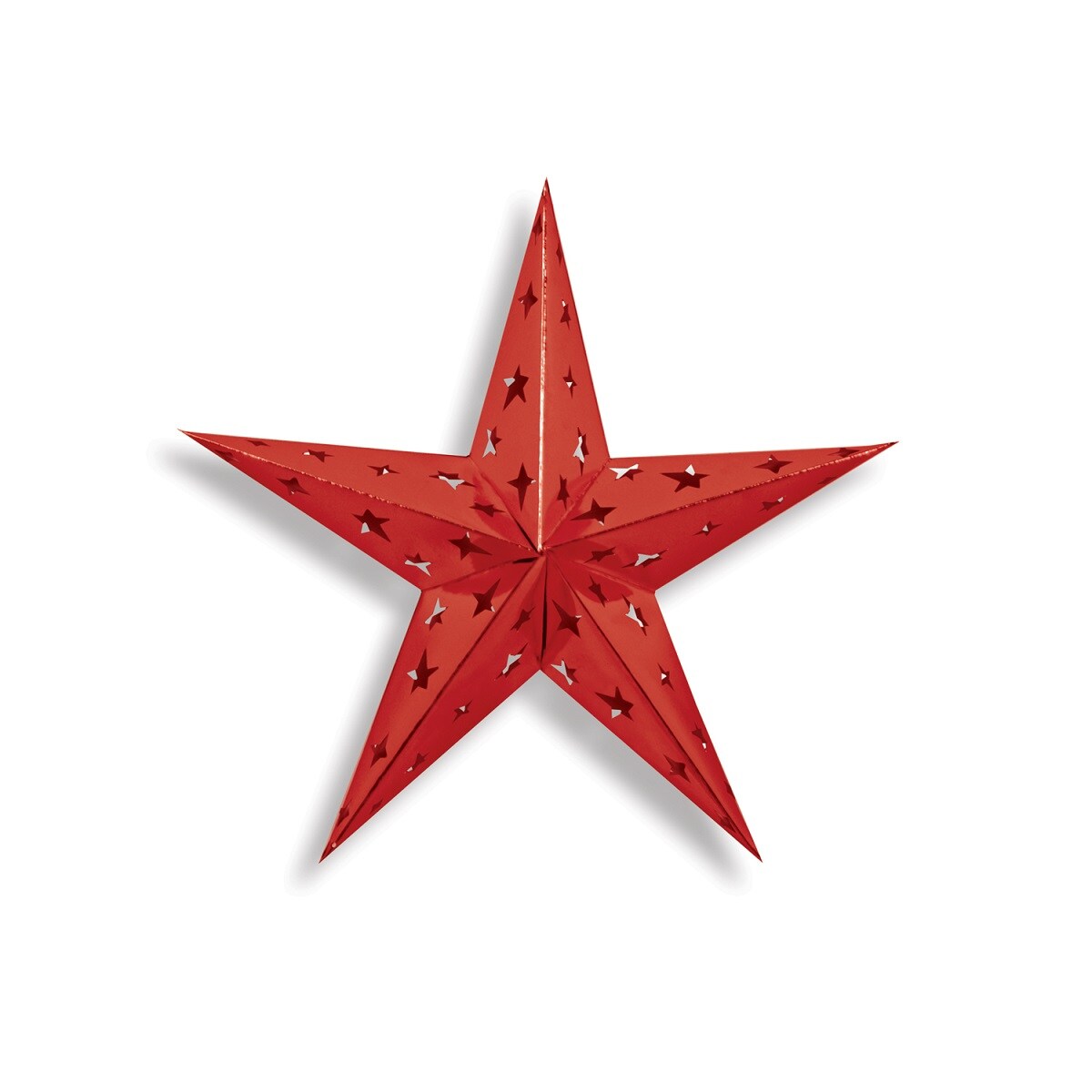 Beistle Club pack of 12 Starry Night Themed Red 3-D Foil Star Cutout Party Decorations 12"