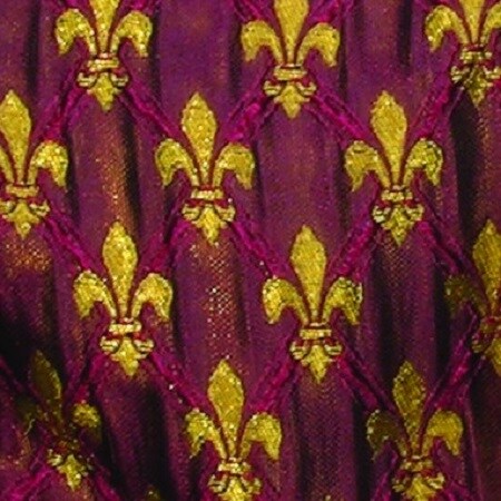 The Ribbon People Bordeaux Red and Gold Fleur De Lis Wired Craft Ribbon 2.5&#x22; x 20 Yards
