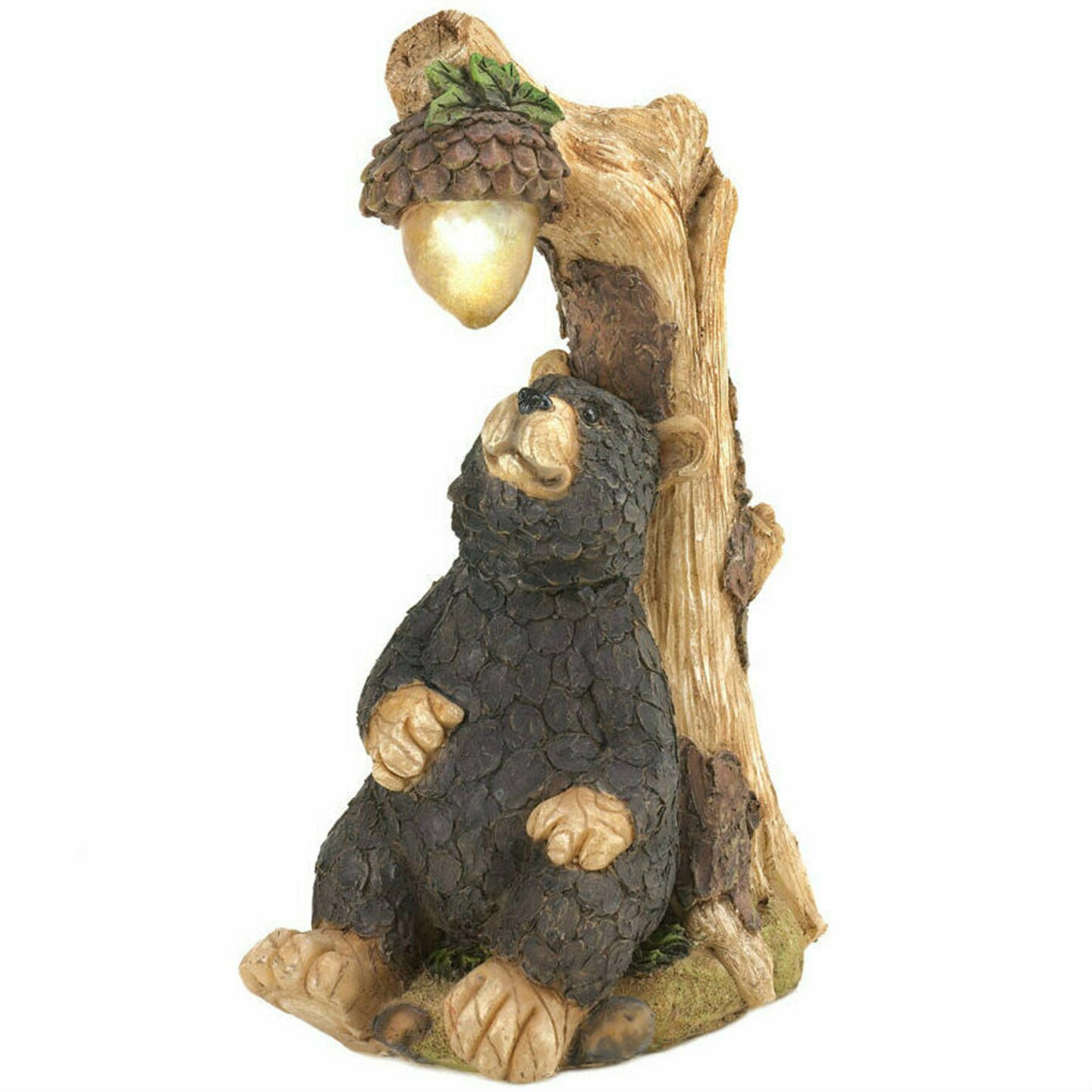 Accent Plus Home Decorative Solar Light-Up Bear Garden Statue