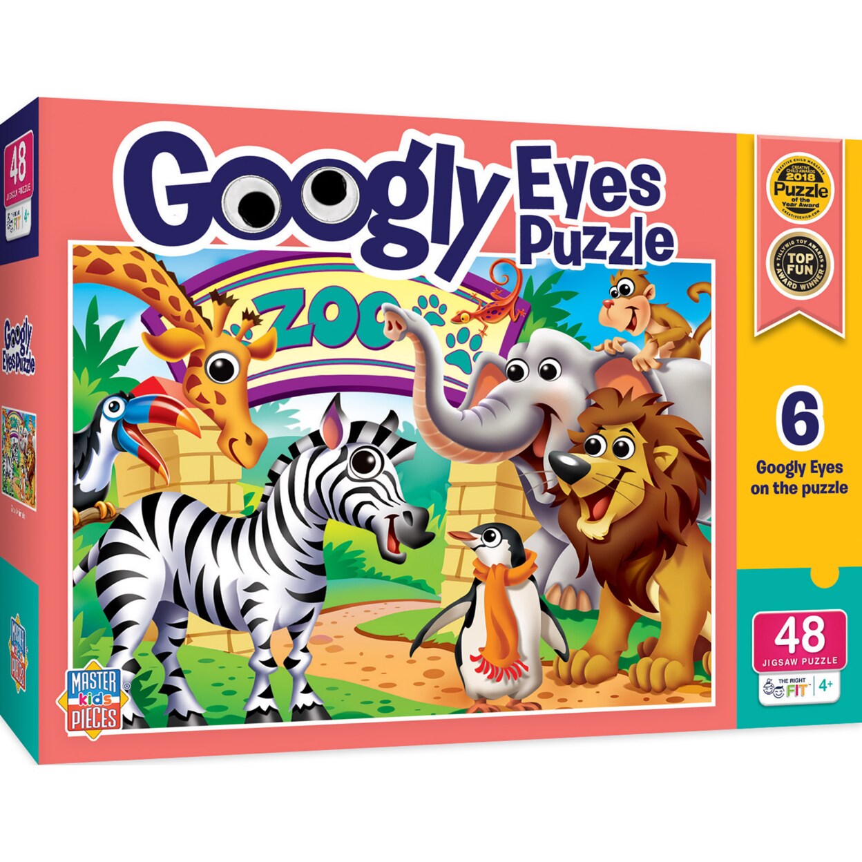 Masterpieces   Kids Funny Jigsaw Puzzle - Zoo Animals Googly Eyes 48 Pieces