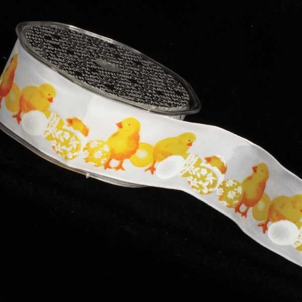 The Ribbon People Yellow Easter Chicks Wired Craft Ribbon 1.5&#x22; x 27 Yards