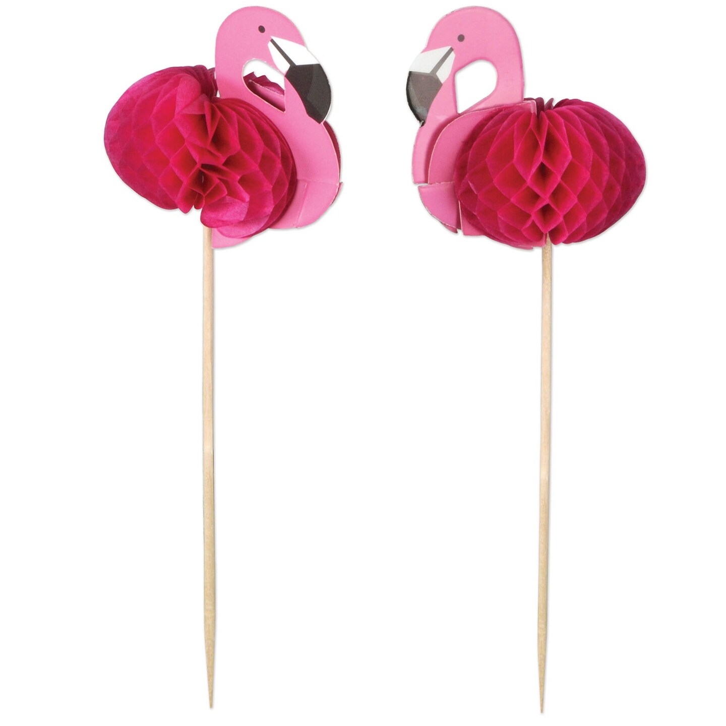 Party Central Club Pack of 288 Pink and Red Tropical Flamingo Finger Food Party Picks 8&#x22;