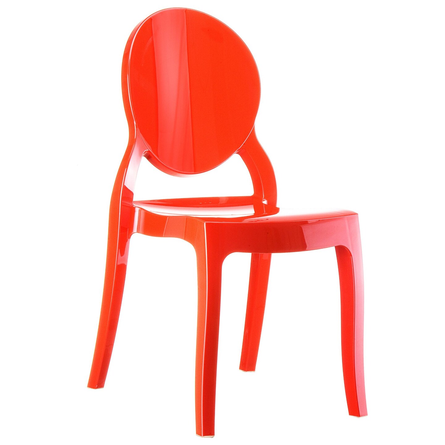 Luxury Commercial Living 35.5&#x22; Red Glossy Outdoor Patio Bistro Chair