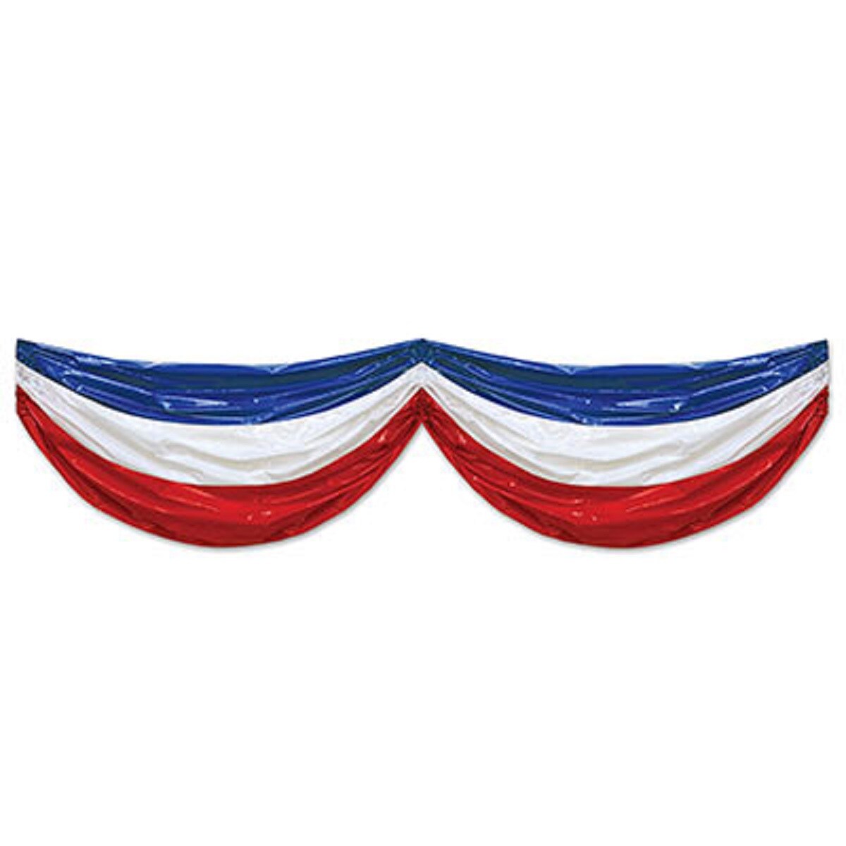 Beistle Pack of 6 Patriotic Red, White and Blue Plastic Bunting Hanging Decorations 3&#x27; x 15&#x27;