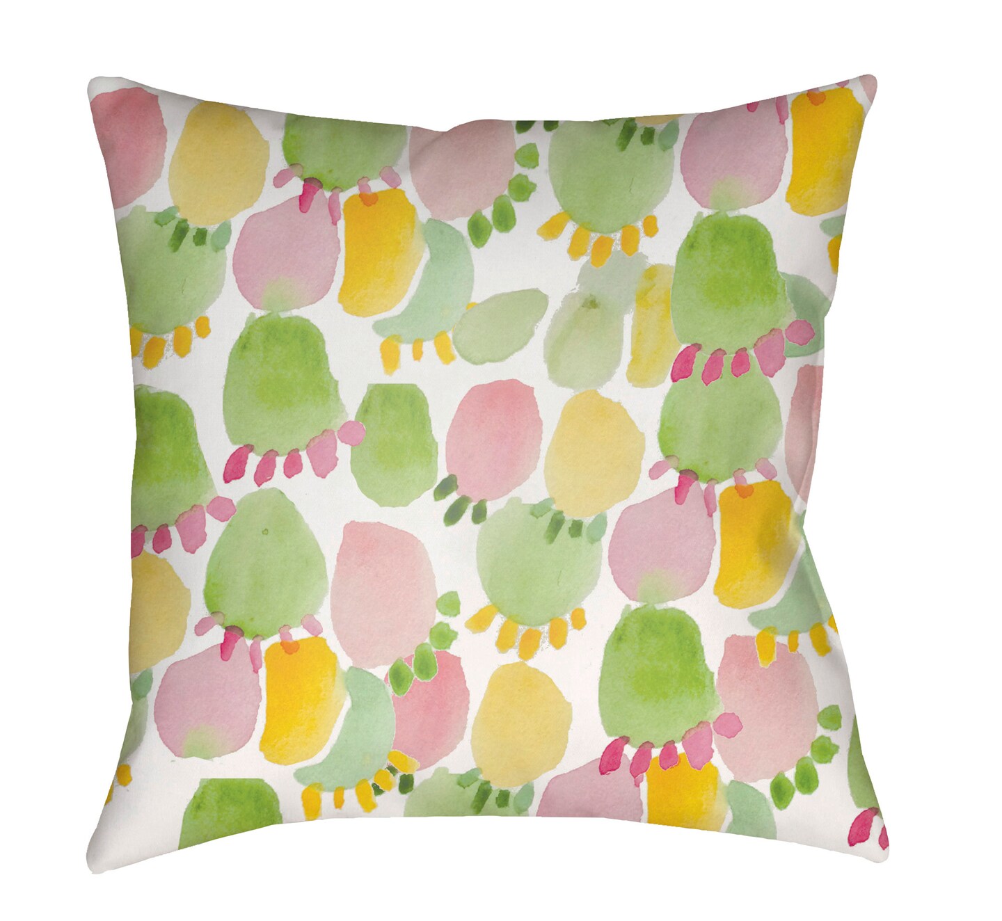 Tiwari Home 18&#x22; Green and Yellow Floral Sley Throw Pillow Cover with Knife Edge