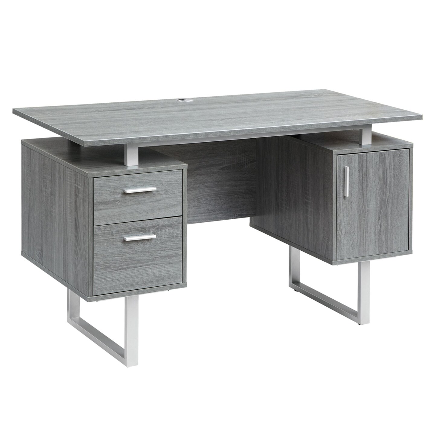 Techni Office Solutions 47.25" Gray Unique Techni Mobili Modern Office Desk with Storage