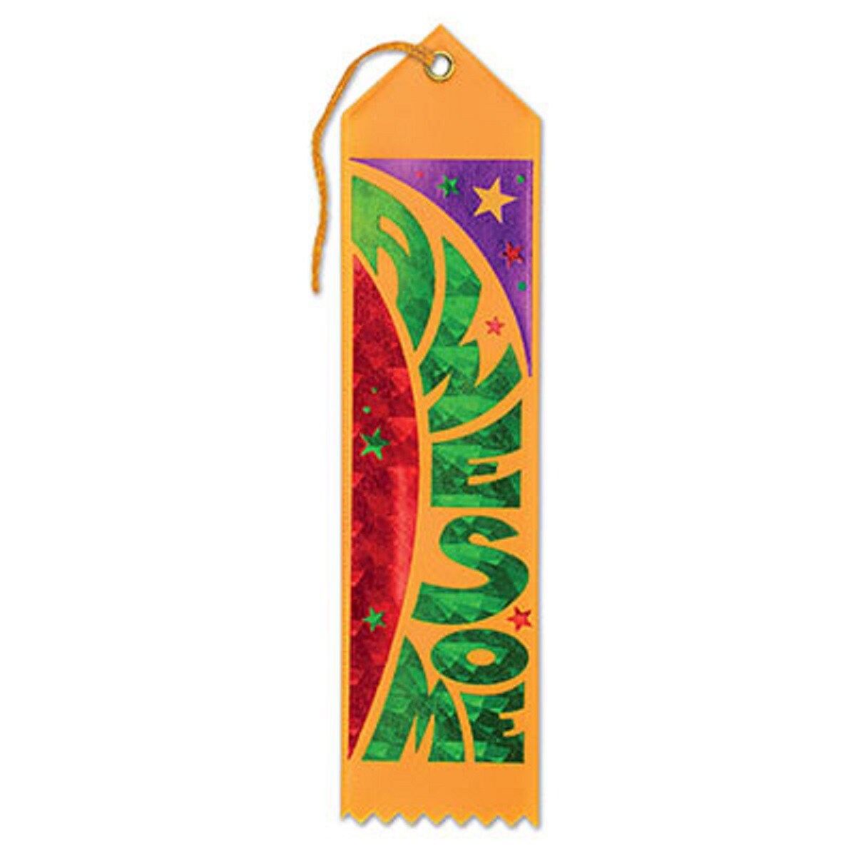 Beistle Pack of 6 Orange "Awesome Award" School Award Ribbon Bookmarks 8"