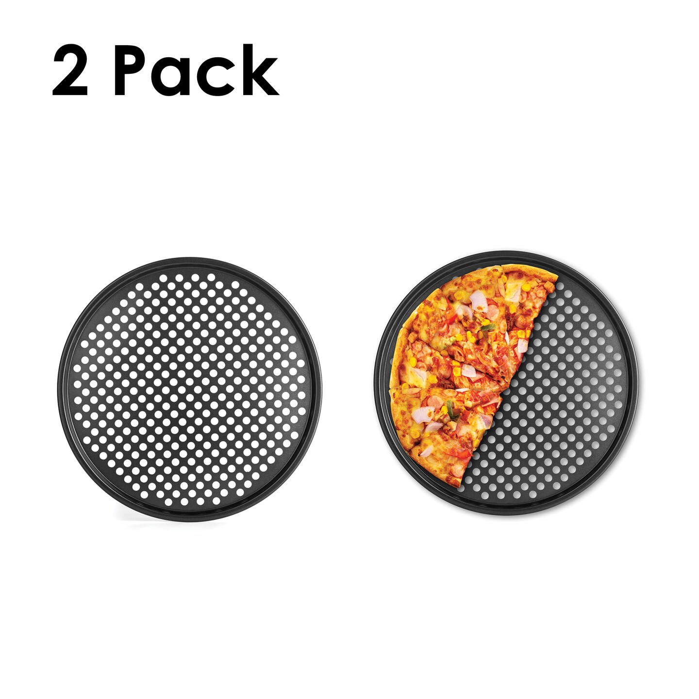 Black Pizza Crisper Set of 2