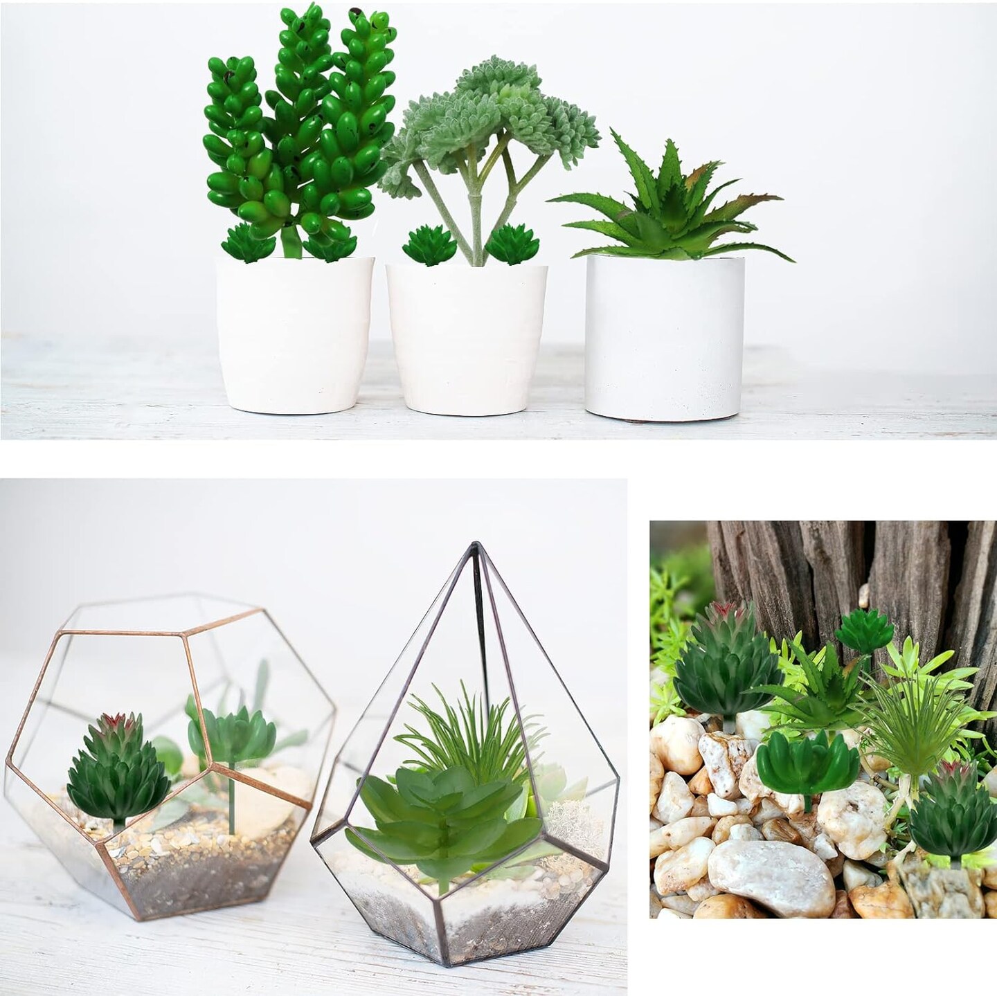 Artificial Succulents for DIY Crafting Home 22 pcs