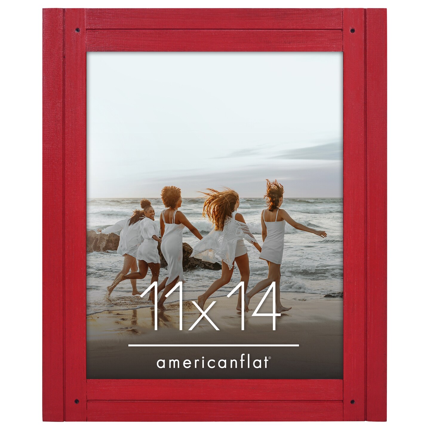Americanflat Picture Frame - Rustic Picture Frame with Textured Engineered Wood, Shatter Resistant Glass and Easel Back - Horizontal and Vertical Display