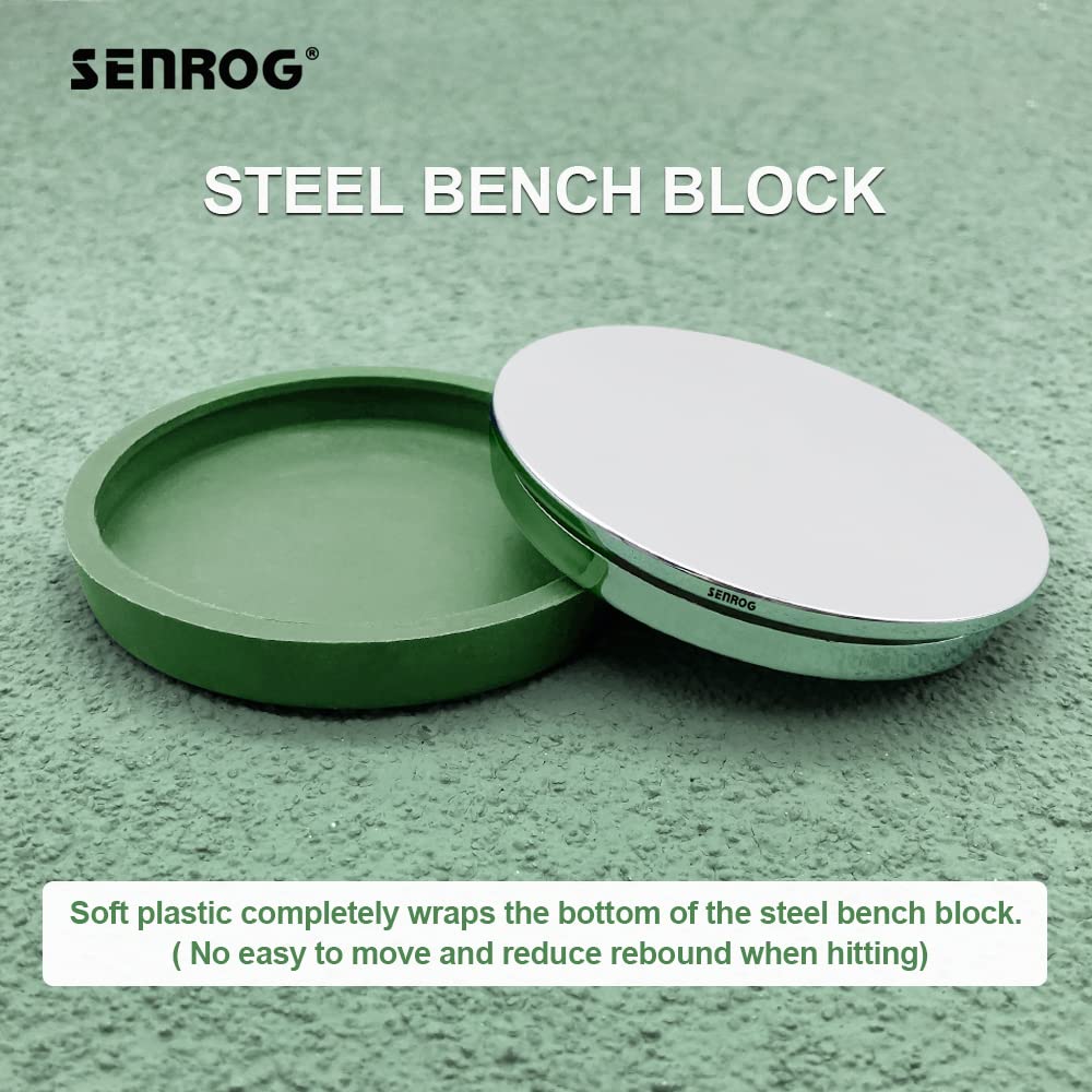 Bench Block for Jewelry Making, No-Rebound Steel Block, Dia:3&#x27;&#x27; Height: 9/16&#x27;&#x27;, Jewelry Metal Stamping Tools for Jewelry Making &#x26; Metal Stamping, Alloy Steel, Mirror Surface, Chrome-Plating