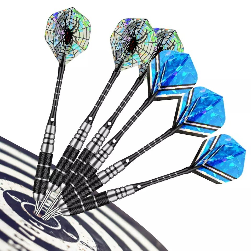 2 Sets(6Pcs) of Steel Tip Darts 22g Professional Dart Set Aluminium Dart Flights
